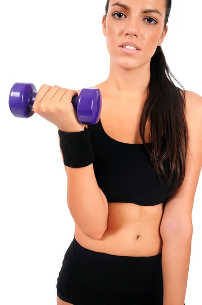 Isolato fitness donna — Foto Stock