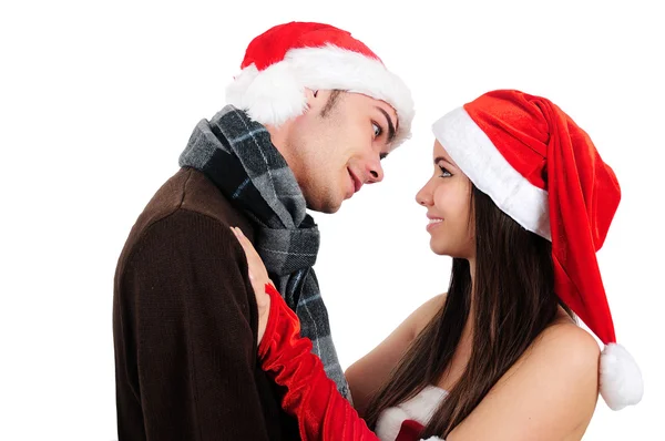 Isolated Christmas Couple — Stock Photo, Image