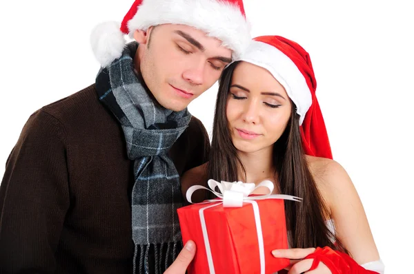Isolated Christmas Couple — Stock Photo, Image
