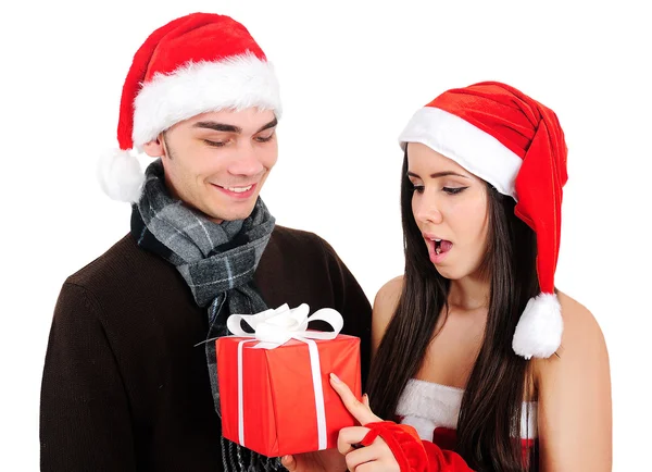 Pareja de Navidad aislada — Foto de Stock