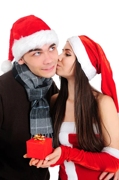 Elszigetelt karácsonyi pár — Stock Fotó