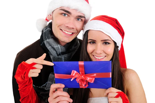 Isolated Christmas Couple — Stock Photo, Image