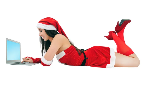 Isolato Natale ragazza — Foto Stock