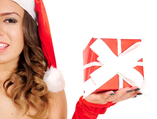 Isolated young christmas woman — Stock Photo, Image