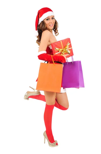 Isolated young christmas girl — Stock Photo, Image