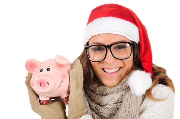 Isolado Jovem Natal Menina — Fotografia de Stock