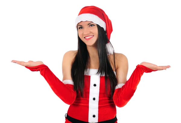 Jonge brunette Kerstmis meisje — Stockfoto