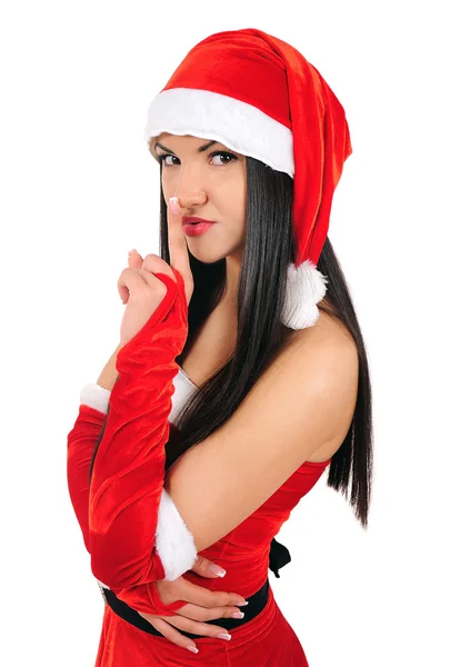 Young brunette christmas girl — Stock Photo, Image