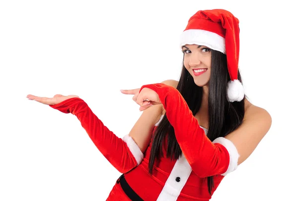 Jonge brunette Kerstmis meisje — Stockfoto