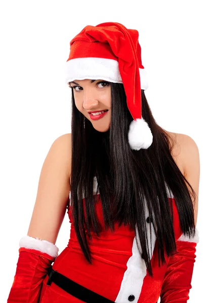 Young brunette christmas girl — Stock Photo, Image