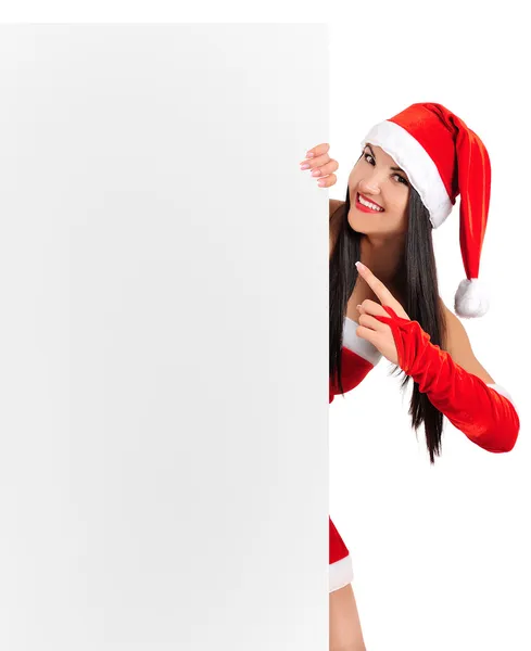 Young brunette christmas girl — Stock Photo, Image