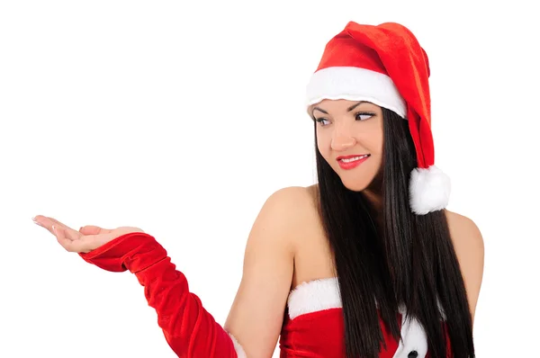 Jonge brunette Kerstmis meisje — Stockfoto