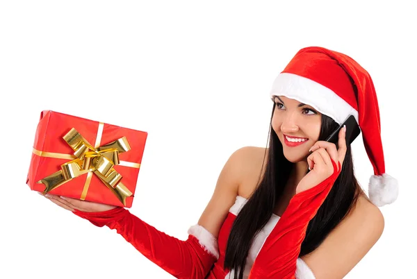 Isolato Natale ragazza — Foto Stock