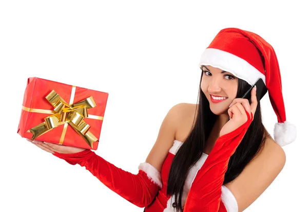 Isolato Natale ragazza — Foto Stock