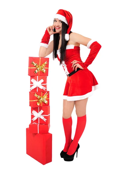 Elszigetelt karácsonyi lány — Stock Fotó