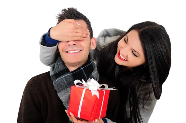 Isolated Casual Couple — Stock Photo, Image