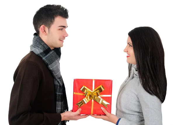 Isolated Casual Couple — Stock Photo, Image