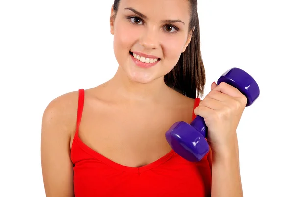 Izole fitness kadın — Stok fotoğraf