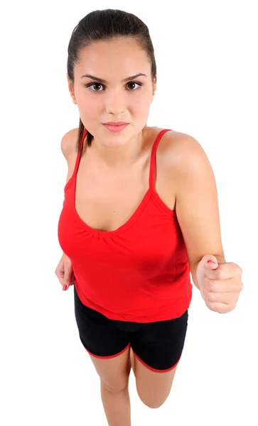 Isolated fitness woman — Stock Photo, Image