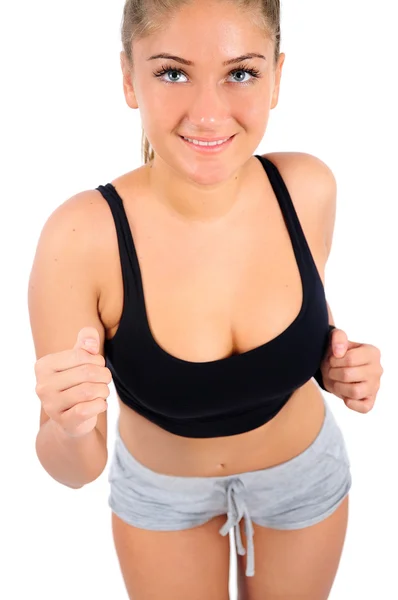 Isolierte Fitness-Frau — Stockfoto