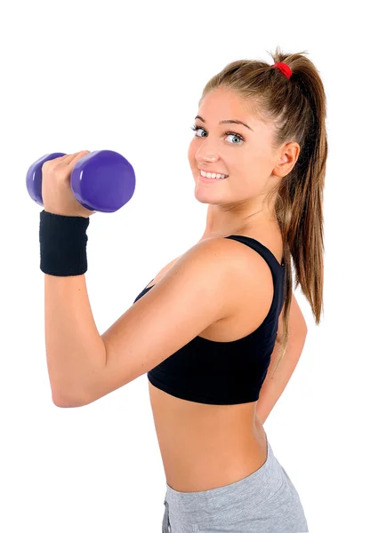 Izole fitness kadın — Stok fotoğraf