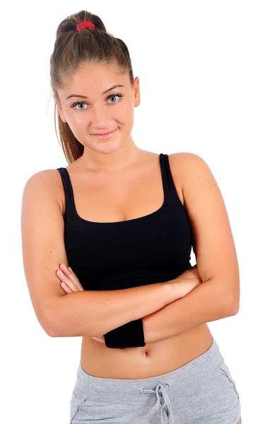 Isolierte Fitness-Frau — Stockfoto