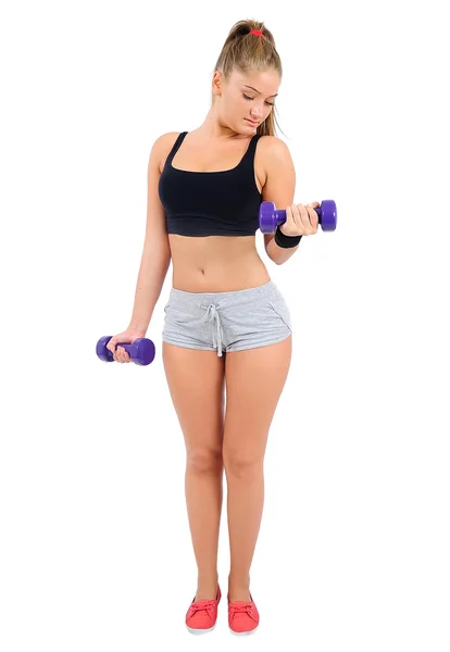 Isolerade fitness kvinna — Stockfoto