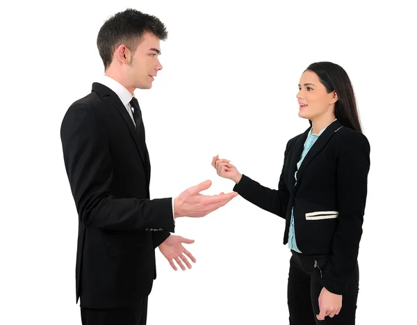 Isolated business couple — Stock Photo, Image