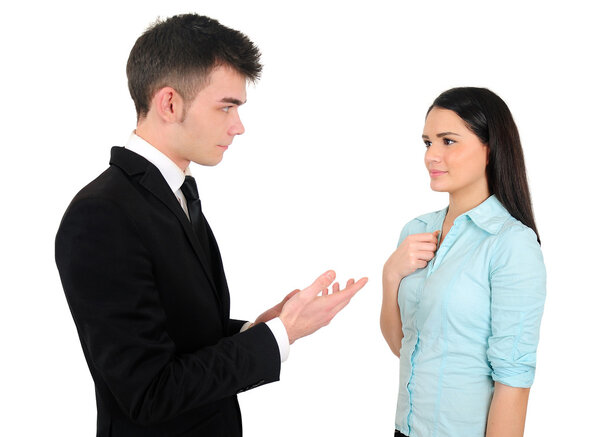 Isolated business couple