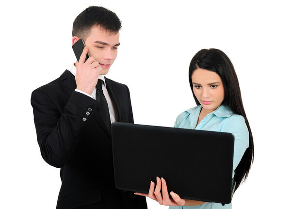 Isolated business couple