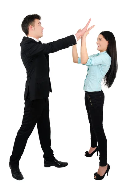 Isolated business couple — Stock Photo, Image