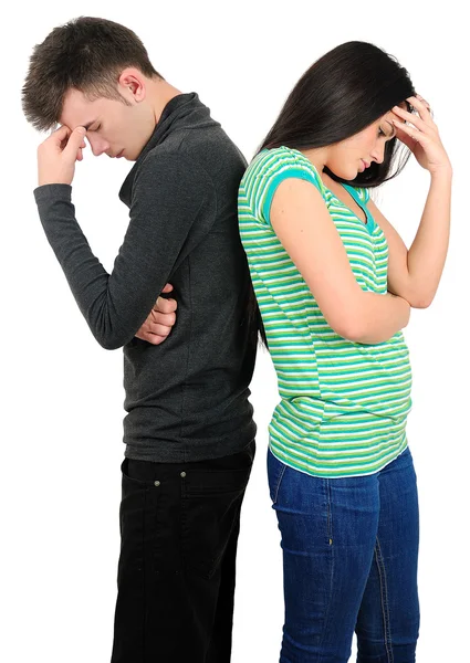 Isolated casual couple — Stock Photo, Image