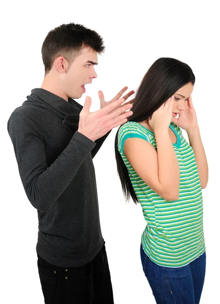 Isolated casual couple — Stock Photo, Image