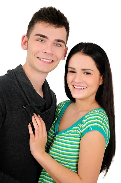 Isolated casual couple — Stock Photo, Image