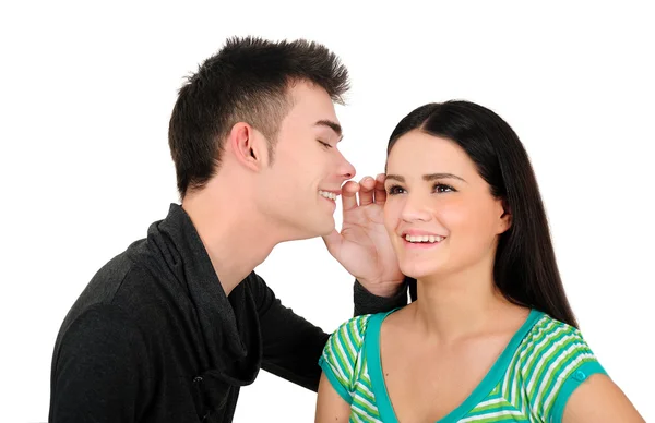 Isolated casual couple — Stock Photo, Image