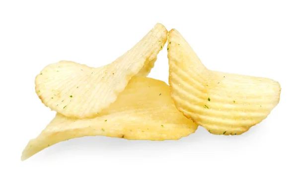 Isolated chips of potato — Stock Photo, Image