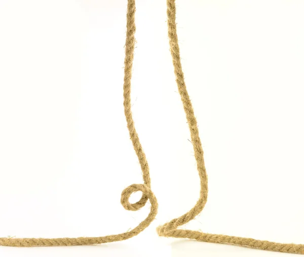 Silné lano izolované na bílém pozadí — Stock fotografie