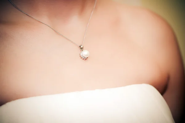 Necklace with pearl jewel — Stock Photo, Image