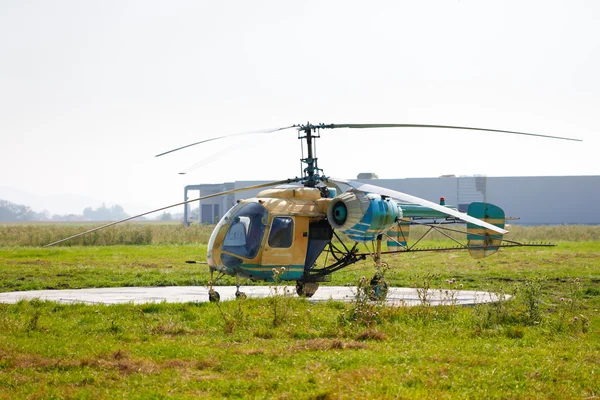 Old crop dusting helicopter