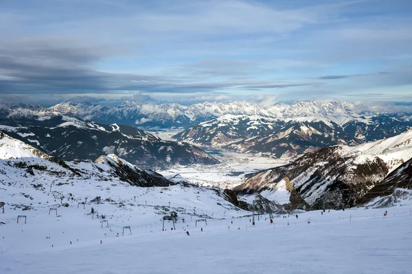 Ski slopes in Kaprun resort — Stock Photo, Image