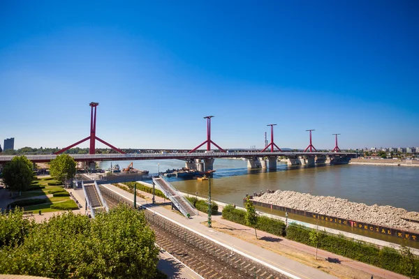 Rakoczi bridge pillars from Budapest — Stock Photo, Image