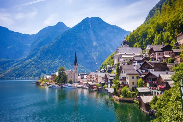 Pohled obce hallstatt — Stock fotografie