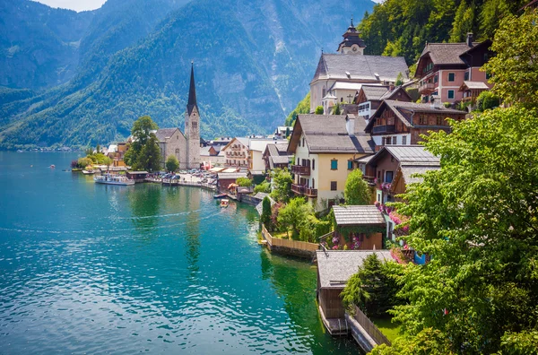 Pohled obce hallstatt — Stock fotografie