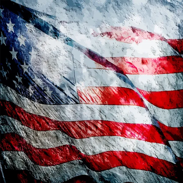 Americká vlajka výstřední vintage texturou pozadí — Stockový vektor