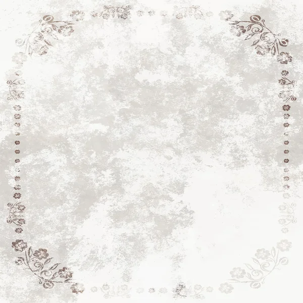 Grundge 흰색 용지의 꽃 프레임 — 스톡 벡터