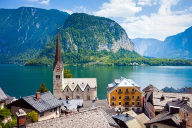 hallstatt köyünün görünümü