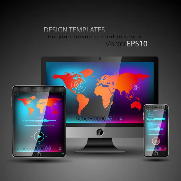 Modern devices design templates — Stock Vector