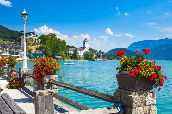 Utsikt över st. wolfgang waterfront — Stockfoto