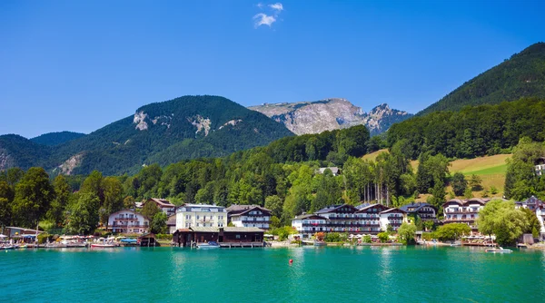 View of St. Wolfgang waterfront village — Stock Photo, Image