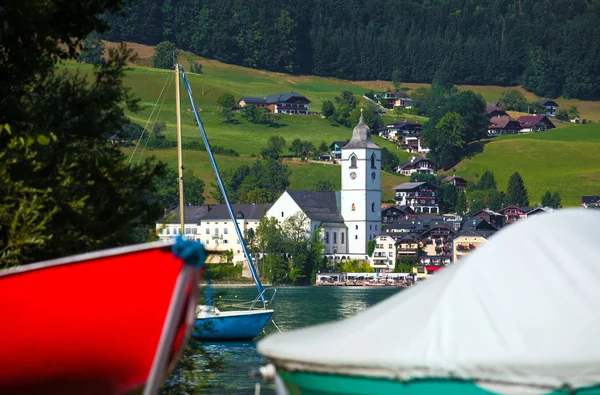 St. wolfgang település megtekintése — Stock Fotó